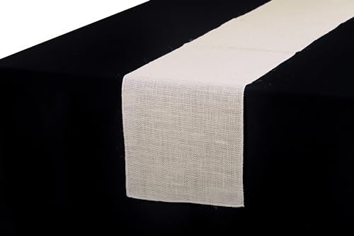 MDS® Pack of 20 Natural Burlap Table Runner, 12 x 72 Inch, Jute Rustic Farmhouse Boho Table Decor for Wedding Reception, Dining Table, Bridal Shower, Baby Shower & Party Decorations - Beige - Image 2