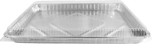 Pack of 10 Aluminum 1/2 Half Size Sheet Baking Pan with Lids | Super Strong Disposable, Foil Baking Tins, Ideal for Cakes, Cookies, Biscuits, Pastries, Pizza - Image 2