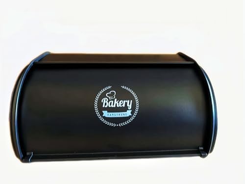 Vintage Roll-Top Bread Box, Black Stainless Steel Farmhouse - Image 7