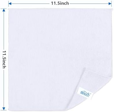 HOMEXCEL White Microfiber Cleaning Cloth 600 Pack, Microfiber Towel for Cars, Lint Free, Scratch-Free, Highly Absorbent, and Cleaning Rags for House, Window and Glass, Cars, TV Screen 11.5 X11.5 inch - Image 2