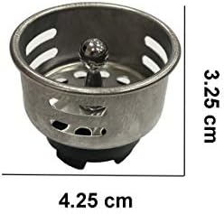 Stainless Steel Junior Duo Strainer Replacement Basket/Stopper for Bar and Prep Sinks Drains 6 Pack - Image 2