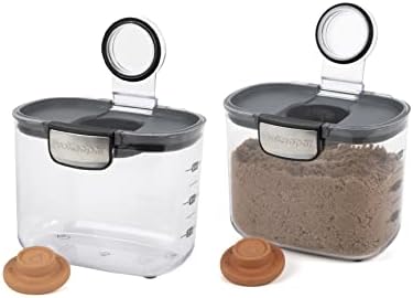 Progressive International ProKeeper+ Clear Plastic Airtight Food Baker's Kitchen Storage Organization Container Canister Set with Magnetic Accessories, 2- Piece Set (Brown Sugar 1.4-Quart) by ProgressiveInternational