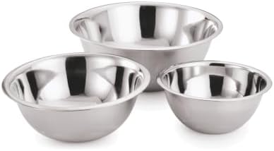 YBM HOME Stainless Steel Mixing Bowls Set of 3 – Nested Kitchen Prep Bowls for Baking, Cooking, Dough Mixing & Salad Serving (3, 5, 8 Quart Bowls Included) by YBMHome