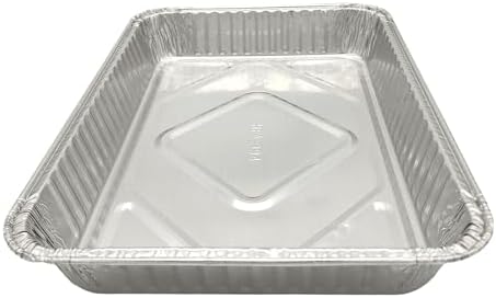 PACTOGO 13" x 9" x 2" Disposable Aluminum Foil Oblong Cake Pans with Dome Lids - 108 Fluid Ounces Rectangular Pan - Perfect For Baking and Storing Cakes, Casseroles, Rolls REF# 394 (Pack of 100 Sets) - Image 5