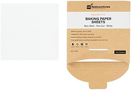Restaurantware-Pastry Tek 5 x 5 Inch Parchment Paper Sheets, 200 Greaseproof Baking Sheets For Oven - Pre-cut, Double-Sided Silicone Coating, White Paper Nonstick Baking Sheet, Reusable - Image 2