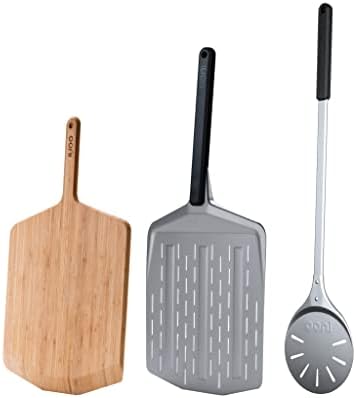 ooni 12" Perforated Pizza Peel Turning Peel 12" Bamboo Serving Pizza Peel - Essesntial Pizza Oven Accessories Bundle by Ooni