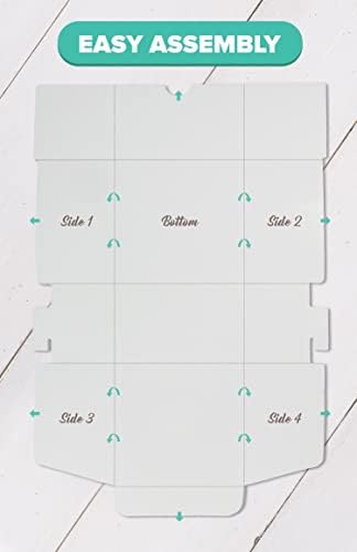 O'Crème Cake Boxes White Bakery Box 10x10x5 Inch Pack of 5 | Sturdy pastry containers made from kraft material, ideal for holding and displaying baked goods at home or in a bakery. - Image 3