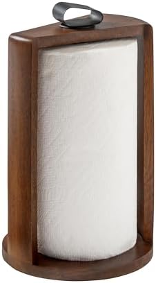 Anji Mountain Wooden Paper Towel Holder with Metal Holder, Holder Stand for Kitchen Roll Organizer & Kitchen Dining Table Home Décor, Countertop Fits Jumbo & Mega Rolls - Walnut/Black, Top Load - Image 2