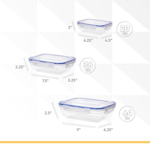 Superio Plastic Food Storage Container Set, BPA Free, Sealed Containers with Airtight Lids for Pnatry, Cupboard, and Fridge- Microwave and Dishwasher Safe (10) (3. Pack) - Image 2