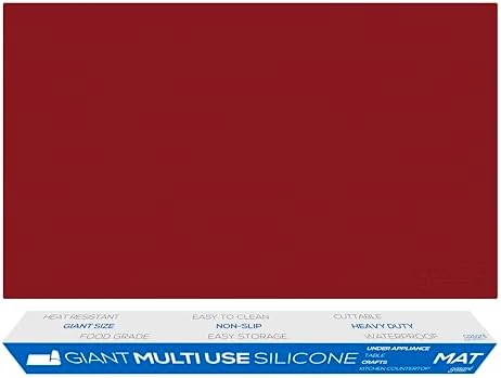 GASARÉ, Extra Large, Thick, Silicone Mat for Kitchen Counter, Heat Resistant Mat, Countertop Protector, Non-Slip, Easy to Clean, Cuttable, 40 x 23.5 Inches, Red by GASAR%C3%89