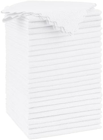 Orighty Microfiber Cleaning Cloth - 24 Pack, White Cleaning Rags 12x11 inch by AllRightinOrighty