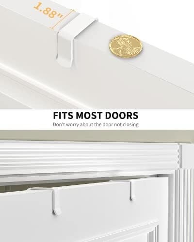 Moforoco White 6-Tier Over Door Pantry Organizer, Pantry Organization Storage, Door Metal Hanging Spice Rack Basket Shelves, Home Kitchen Apartment Essentials, Laundry Room Bathroom Organization - Image 3
