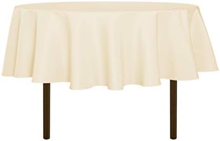 sancua Round Tablecloth, 80 Inch, Beige by sancua
