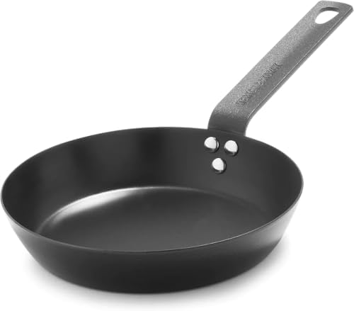 Merten & Storck Pre-Seasoned Carbon Steel 8” Frying Pan Skillet,Use on Induction,Stove and Grill,Durable,Even-Heating,for Searing,Grilling,Oven Use,and Campfire,Indoor/Outdoor,(Pack of 6) by MertenStorck