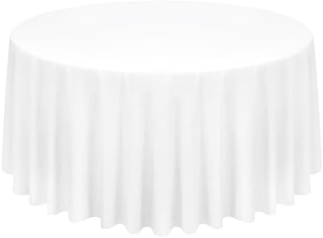 1 Pack White Round Tablecloths, Diameter of 120 inch by FXKS