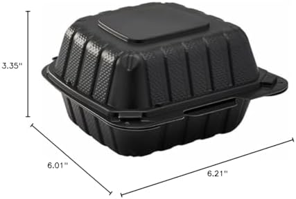 KARAT EARTH Clamshell Take Out Food Containers [6"x6" - 400 ct] To Go Containers | Microwavable, Freezer Safe, Soak-Resistant, Durable, Stackable | Vented for Hot/Cold Foods, White - Image 5
