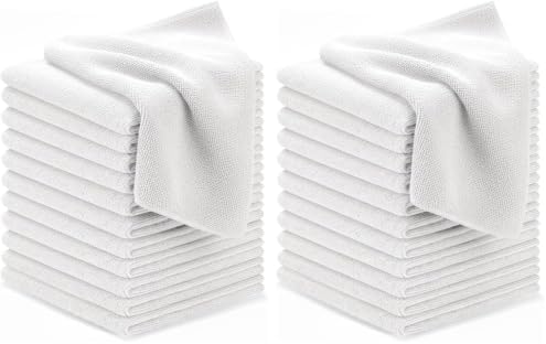Avalon Towels Microfiber Cleaning Cloths (Value Pack of 24) - Size 12 x 12 Inches, Highly Absorbent Cleaning Rags, Lint Free, Reusable and Washable, Microfiber Towels for Cars by AvalonTowels