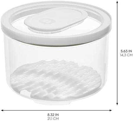 iDesign Round Fridge Produce Bin with Removable Drainage Tray and Lid - Set of 4 - Clear - Image 3