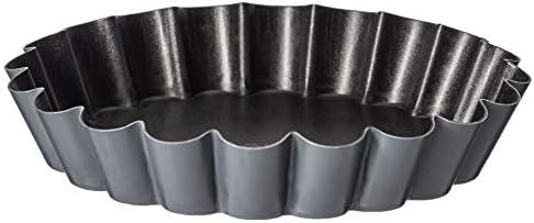 Matfer Bourgeat Exopan Steel Tartlet Mold, Fluted, Nonstick, 4", Pack of 12 by MatferBourgeatUSA