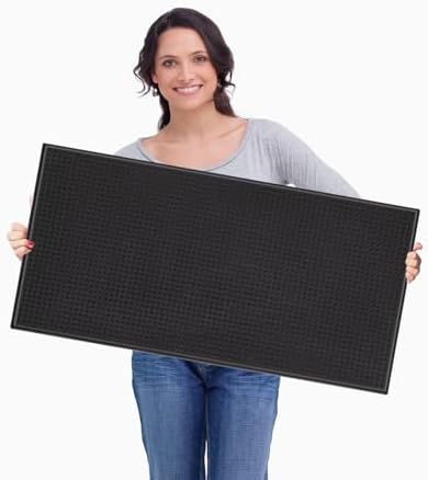 4 Pack Bar Mat, Dish Drying Mat, Large 31.5in x 12in Rubber Thick Durable Service Bar Mat for Home Kitchen Countertop Mat, Espresso Coffee Bar Mat, Black - Image 6