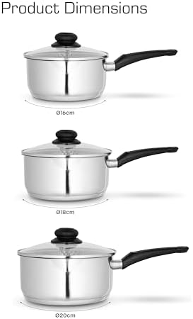 3 Piece Saucepan Set Stainless Steel - Image 6
