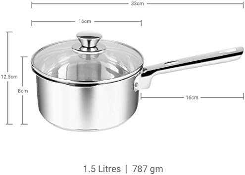 Penguin Home Professional Induction-Safe Saucepan with Lid, Stainless Steel, 16 cm, 1.5 L - Image 6