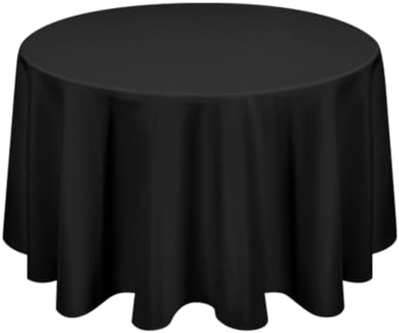1 Pack Black Round Tablecloths, Diameter of 70 inch by FXKS