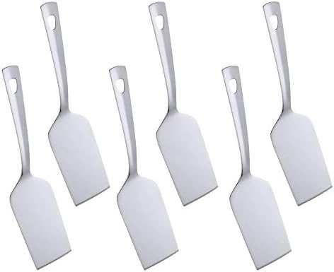 6 Pcs Silver Square End Turner, Stainless Steel Titanium Plated Solid Turner Spatula, Ergonomic Integral Forming Handle-Dishwasher Safe(10.2 inches/26cm) by Unknown