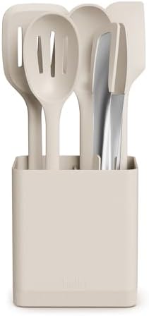 bella 6 Pc Modular Kitchen Utensil Tool Set, Non-Toxic Silcone, Oatmilk by bella