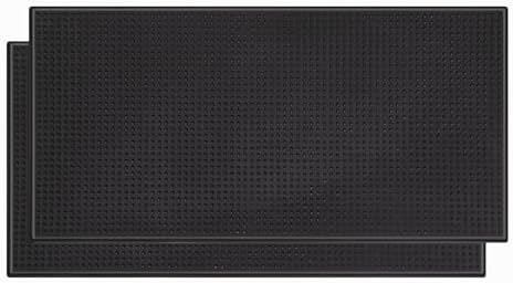 2 Pack Bar Mat, Dish Drying Mat, Large 31.5in x 12in Rubber Thick Durable Service Bar Mat for Home Kitchen Countertop Mat, Espresso Coffee Bar Mat, Black by Jinmuxilll