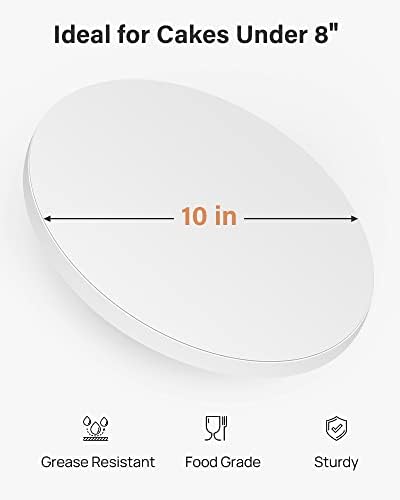 Kootek 12 Pack Cake Boards 10 Inch Round Cake Drums Base para Pastel | Disposable, 1/2 Inch Thick, Sturdy Corrugated Cardboard Base, Smooth & Grease-resistant Surface, White, for Multi-tiered Cake - Image 3