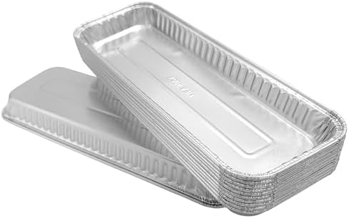 PACTOGO 11" x 4" x 1" Disposable Aluminum Foil Oblong Danish Cake Pans with Clear Hinged Lid Containers - Ideal Baking Tins for Sweets, Coffee Cakes, Danishes, Cookies, Brownies (Pack of 200) - Image 6