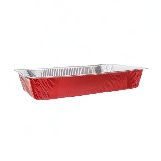 Tiger Chef Full Size Red Disposable Aluminum Foil Steam Table Baking Pans, 19 5/8in x 11 5/8in x 2 3/16 inches Deep Disposable Chafing Pans 50-Pack - Image 4