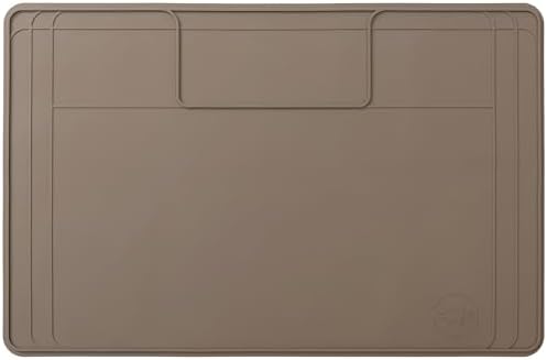 The Original Under Sink Mat - Silicone Waterproof mat, Trimmable, Easy to Clean, Kitchen cabinet liner, Under sink protector mats, Drip Tray with Lip (Brown, 31" x 22") by FamousDino