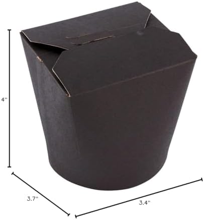 Restaurantware 26 oz Round Black Paper Noodle Take Out Container, 200 Pack - Image 4