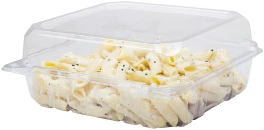 Karat Clamshell Take Out Food Containers [8"x8" - 250 ct] Durable, Stackable, Crack-Resistant To Go Boxes | Clear - Image 8