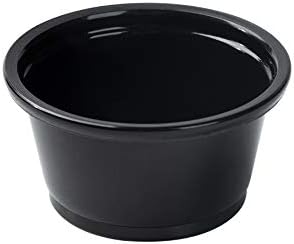 Restaurantware-Chef 101 0.8 Ounce Sauce Cups, 2000 Microwave-Safe Condiment Cups - Crack-Resistant, Disposable, Black Plastic Portion Cup, For Samples, Sauces, Or Toppings, Lids Sold Separately - Image 2