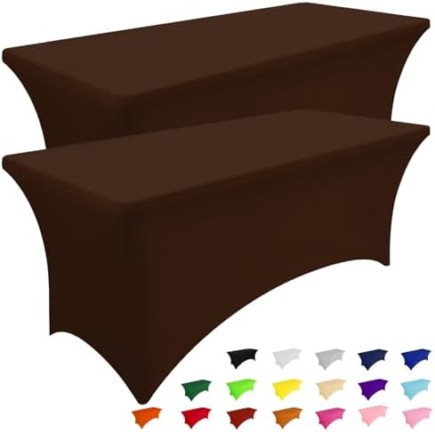 Smiry 2 Pack Spandex Table Cloth 6FT, Elastic Fitted Coffee Tablecloth by Smiry