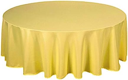 BalsaCircle 6 pcs 108 inch Yellow Round Polyester Tablecloths Fabric Table Cover Linens for Wedding Party Banquet Reception Events Kitchen Dining by BalsaCircle
