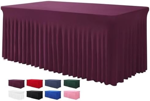 BDDC One-Piece Spandex Table Cloth Skirt for 4FT Rectangle Tables by BDDC