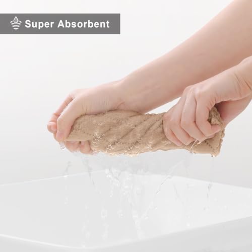 Homaxy 12 Pack Super Soft Absorbent Dish Cloths, 13" x 19", Tan - Image 5