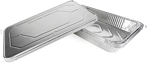 IDL Packaging Full Size Aluminum Steam Table Pans with Lids - Deep, 21" x 13" x 3" (Pack of 5) - Disposable Foil Pan for Grilling, Roasting, BBQ, Cooking, Baking, Freezing - Catering Supplies by IDLPackaging