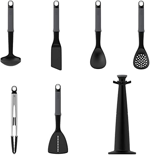 Joseph Joseph Elevate Carousel Nylon Kitchen Utensil Set with Rotating Storage Stand, 6-piece, Gray - Image 4