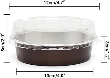 Beasea Mini Pie Pans 20 Pack Disposable Pie Tins Aluminum Pie Pan with Lids, 4 Inch Round Oven Baking Mini Cake Pan 8 Oz Foil Pan for Pie Tart Quiche - Image 2