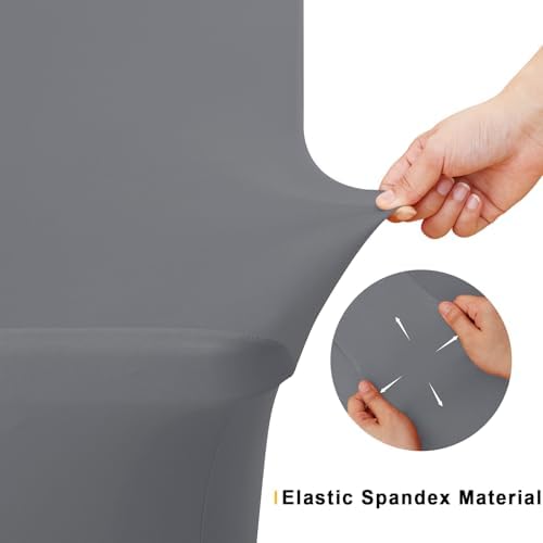 Smiry 2 Pack Spandex Table Cloth 6FT, Elastic Fitted Grey Tablecloth - Image 4
