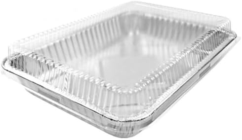 PACTOGO 13" x 9" x 2" Disposable Aluminum Foil Oblong Cake Pans with Dome Lids - 108 Fluid Ounces Rectangular Pan - Perfect For Baking and Storing Cakes, Casseroles, Rolls REF# 394 (Pack of 200 Sets) - Image 4