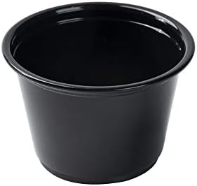 Restaurantware-Chef 101 4 Ounce Sauce Cups, 2000 Microwave-Safe Condiment Cups - Crack-Resistant, Disposable, Black Plastic Portion Cup, For Samples, Sauces, Or Toppings, Lids Sold Separately - Image 2