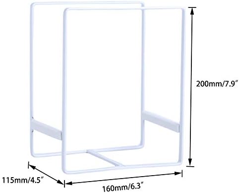 2PCS Plate Holders Organizer, Metal Dish Storage Dying Display Rack for Cabinet, Counter and Cupboard - White - Image 2