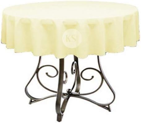 Round 72-Inch Polyester Tablecloth - Available in Over 45 Colors, Ideal for Restaurants and Versatile Event Overlays Choose from Classic White, Elegant Black, and More! (Light Yellow) by KS+Linens