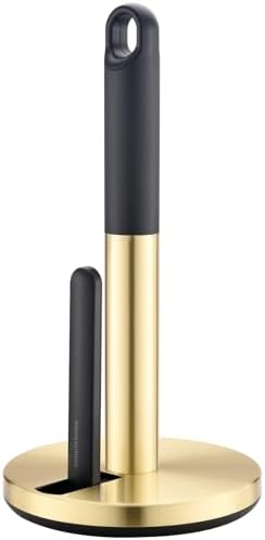 3.3LB Weighted ONE Hand Tear Paper Towel Holder Countertop (Brushed Gold) by simpletome